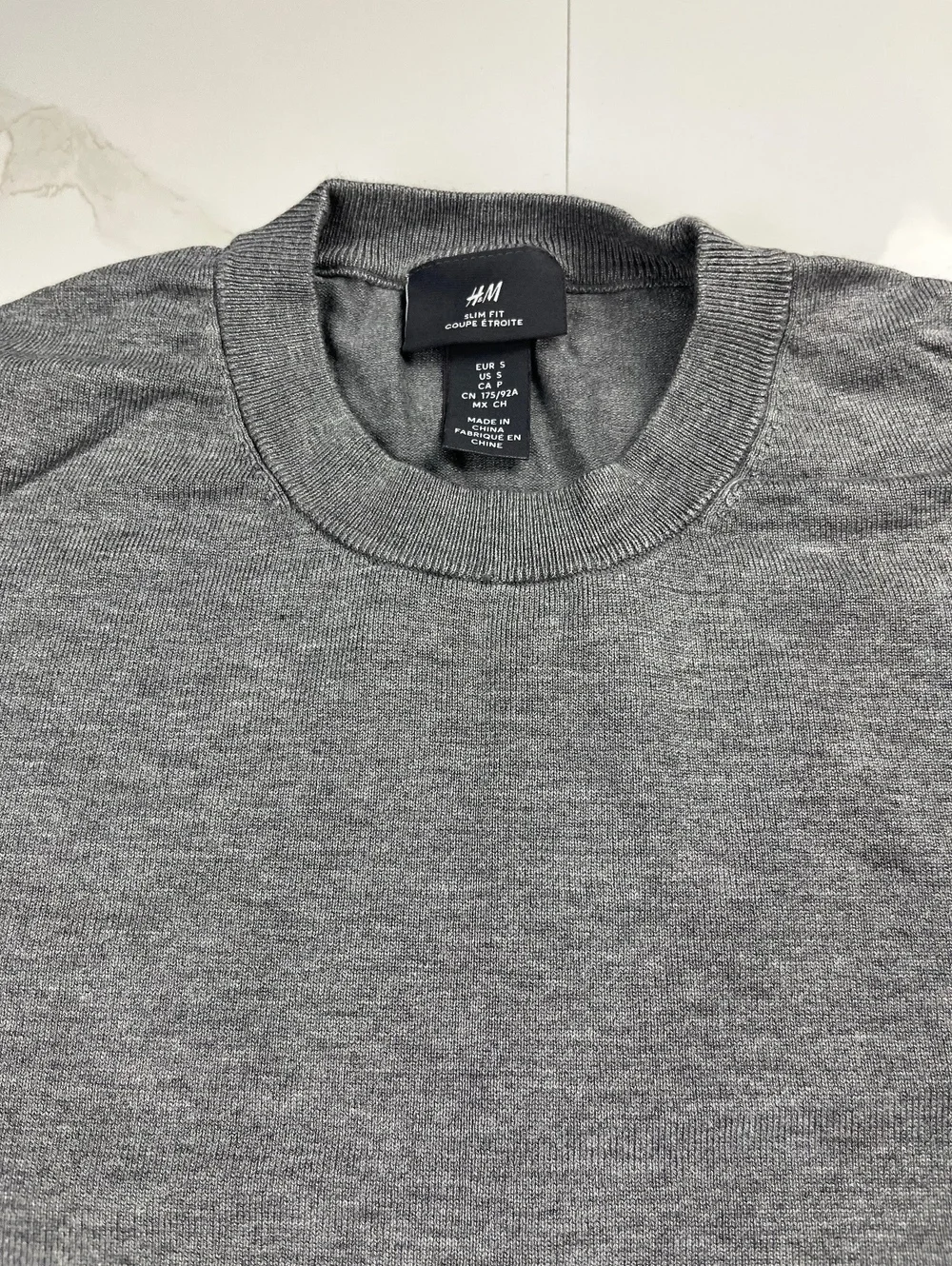 H&M Sweater Gray Slim Fit Size S